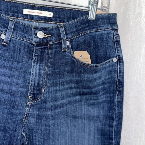 LEVI’S 6 Medium 28 x 30 Blue Wash Classic Straight Jeans - Picture 13 of 16